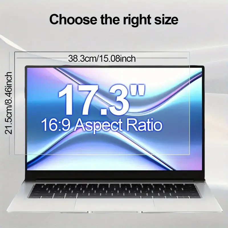 2Pcs 17.3inch Ultra Clear Laptop Screen Film, Full Cover Anti Scratch HD Protector, Bubble Free Anti Dust Design for Student Notebook