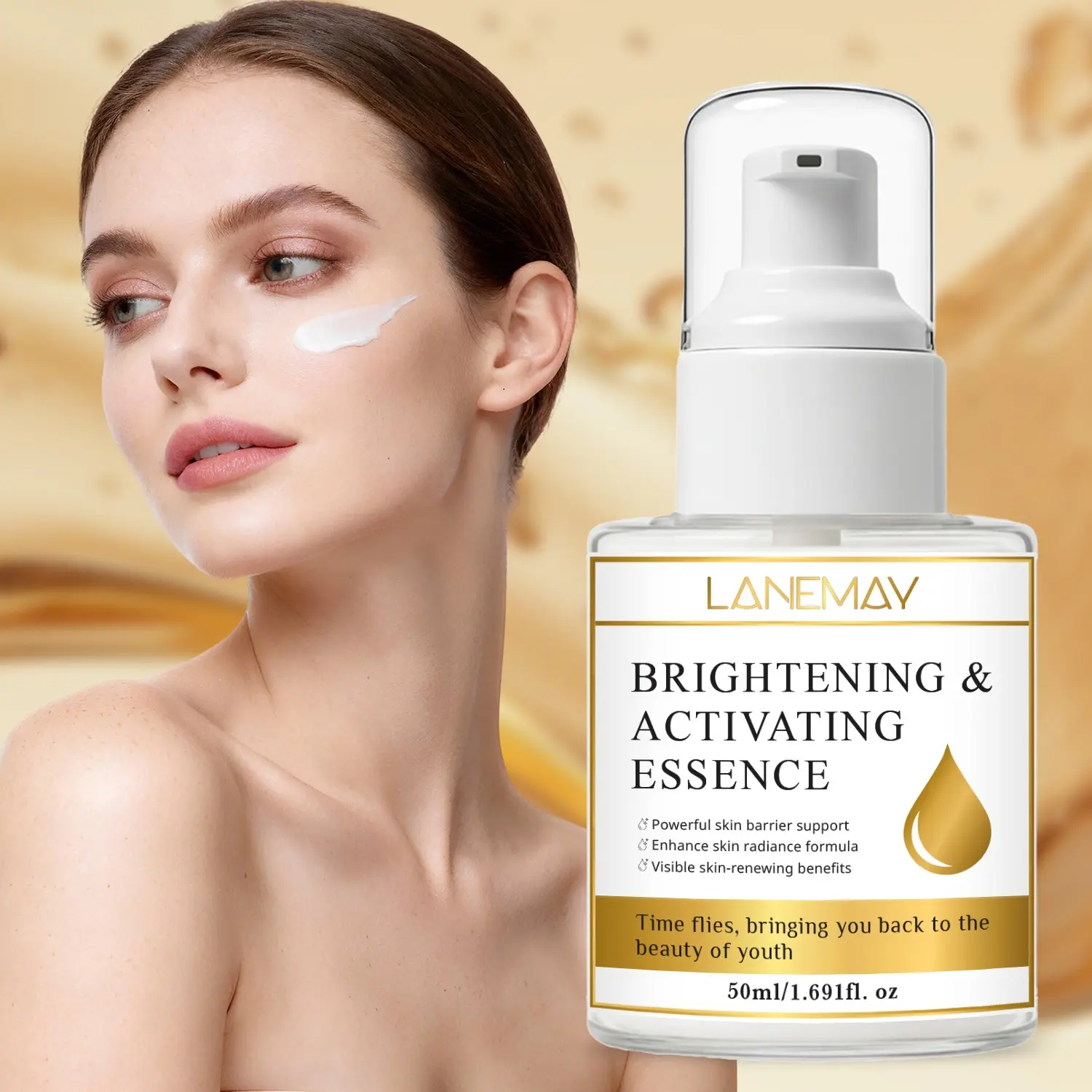 50ml Brightening & Revitalizing Essence with Collagen, Hyaluronic Acid, Alpha Arbutin - Lightweight Formula, Supports Moisture Balance, Youthful Glow, Barrier Support, Enhances Radiance - For Dull & Tired Skin, Daily Revitalizing Serum
