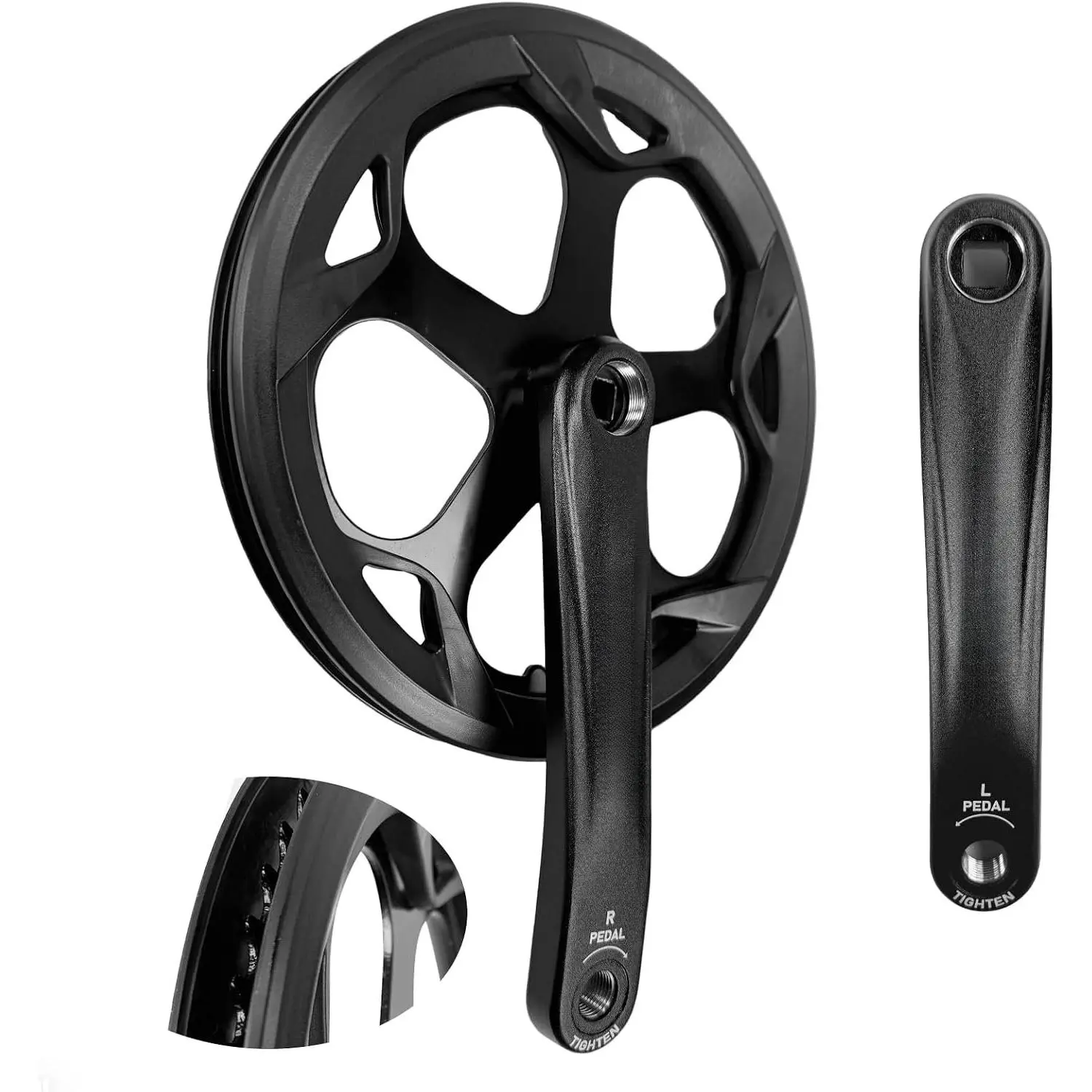 Mountain  Crankset,48/52T Charing  Crank Set 170mm Arm |  Crank Set with 170mm Arm 130BCD,Square Taper Single Speed Cranks Compatible with Single Speed  Electric
