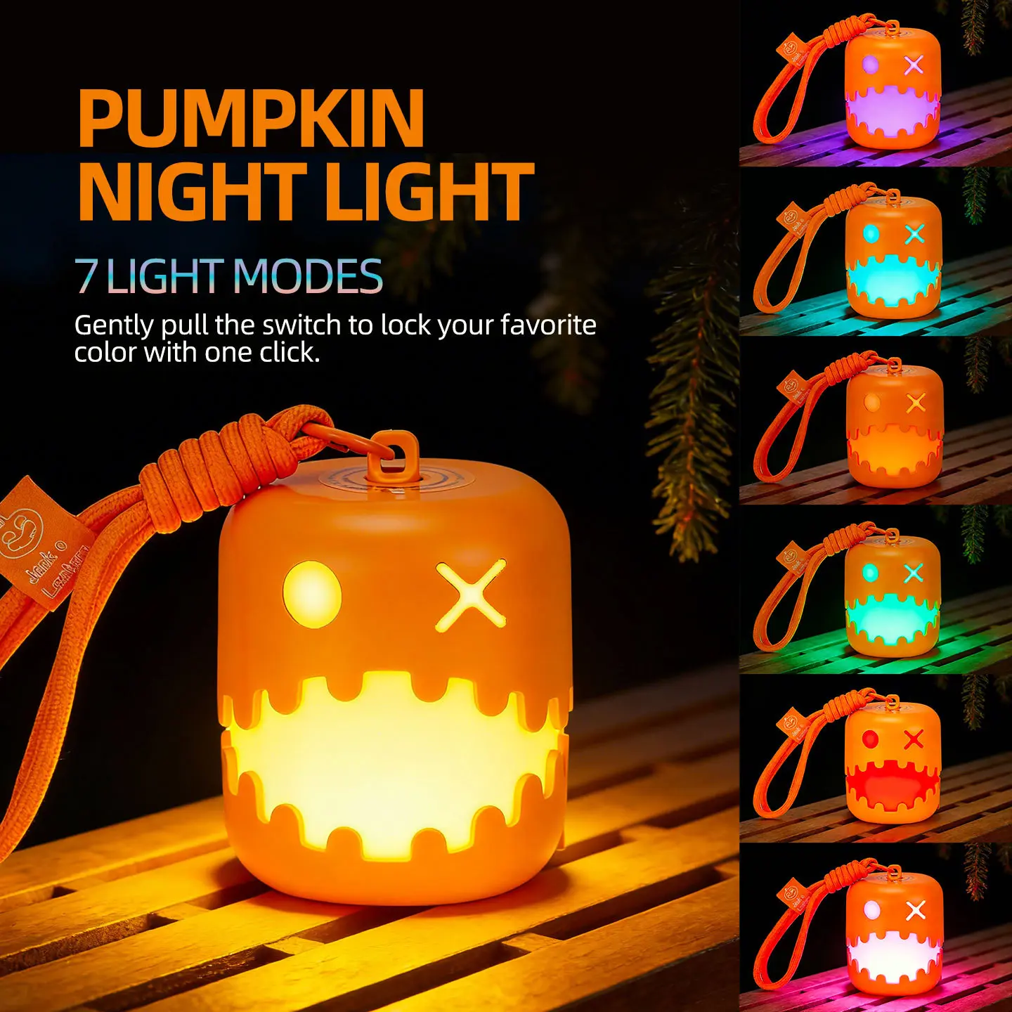 2026 Color Changing Handheld Pumpkin LED Night Light, Pull Cord Ghost Sleep Lamp, Halloween Birthday Party Decor Lantern, Switch