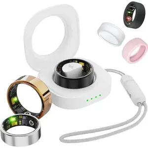 Smart Ring for Women Men, Health Fitness Tracker Rings, IP68 Waterproof, Long Lasting Batteries Sleep Ring with Charging Case and Protector, Remote Photography, No App Fees (Rose Gold, 8# )