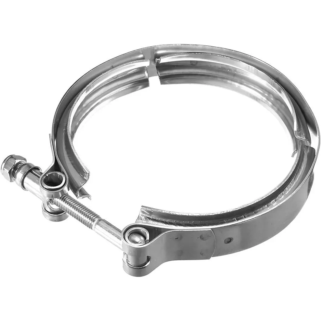 4 Inch V Band Clamp Male Female 304 Stainless Steel Quick Release Flange Exhaust Clamp for Pickup Truck Turbo Downpipe Exchange Exhaust Systems Car Accessories
