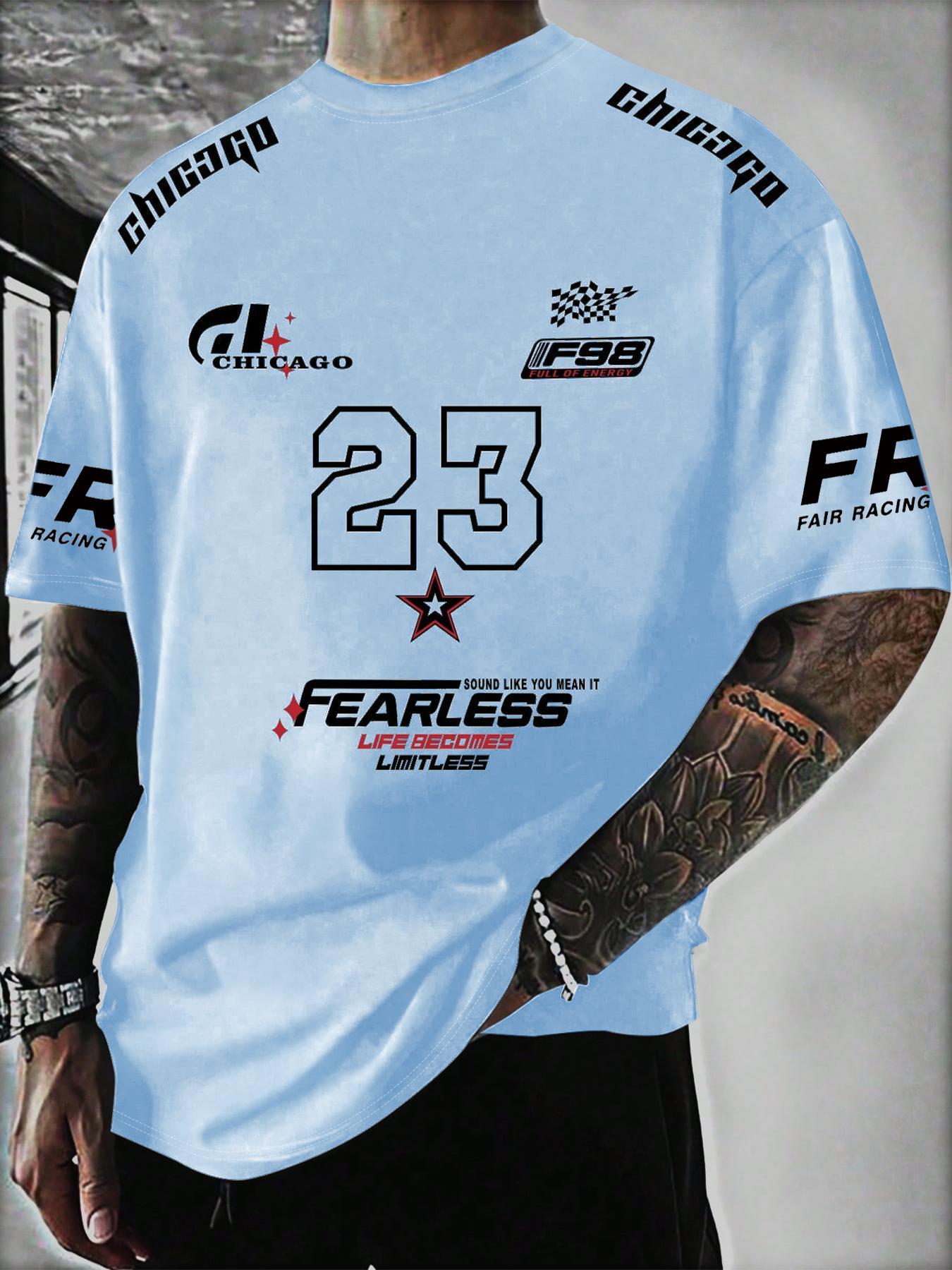 Unisex's Letter & Number Print Round Neck Tee, Regular Fit Casual Short Sleeve Crew Neck T-shirt for Daily Wear, Casual Graphic Design, Crewneck Streetwear, Casual Stylish Tee, Casual Style Tee