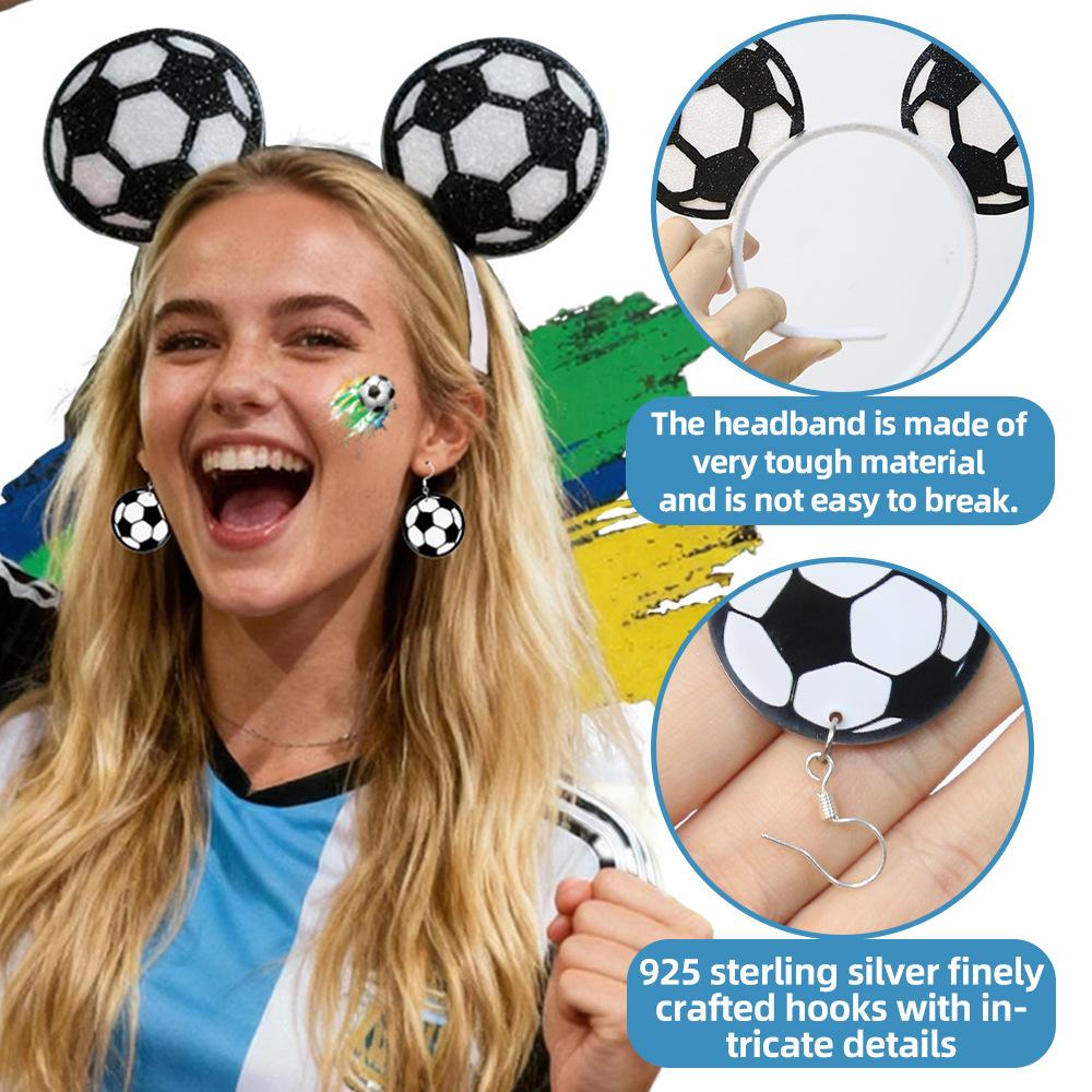 U.S.-Canada-Mexico World Cup Football Decorative Supplies Set Fans Cheer Photo Props Football Headband Headband