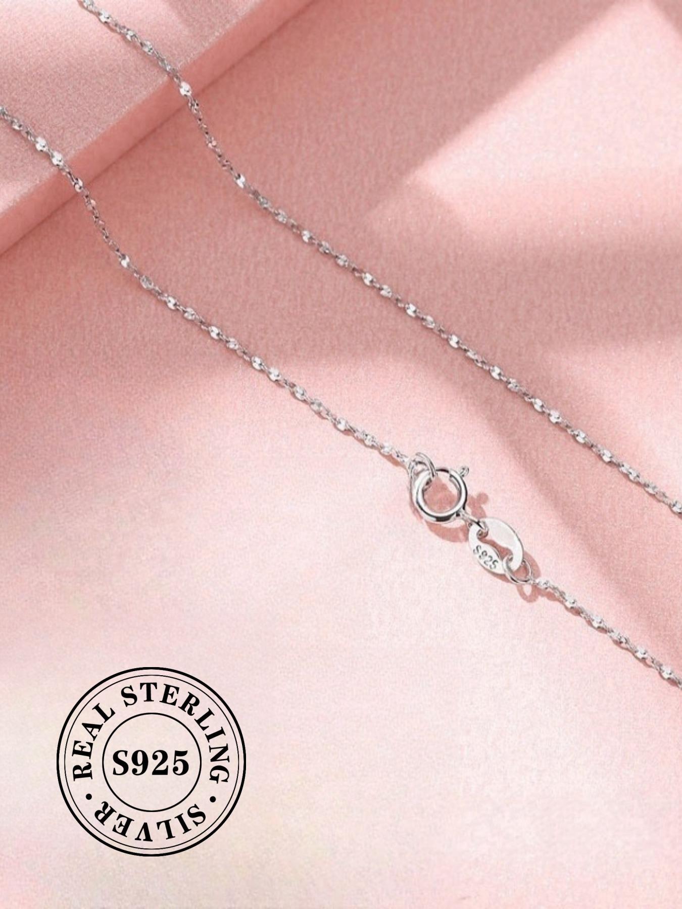 S925 Silver Chain Necklace, Fashion Jewelry for Party, Daily Clothing Decor, Trendy All-match & Exquisite Jewelry for Birthday Gift, Adjustable Necklace