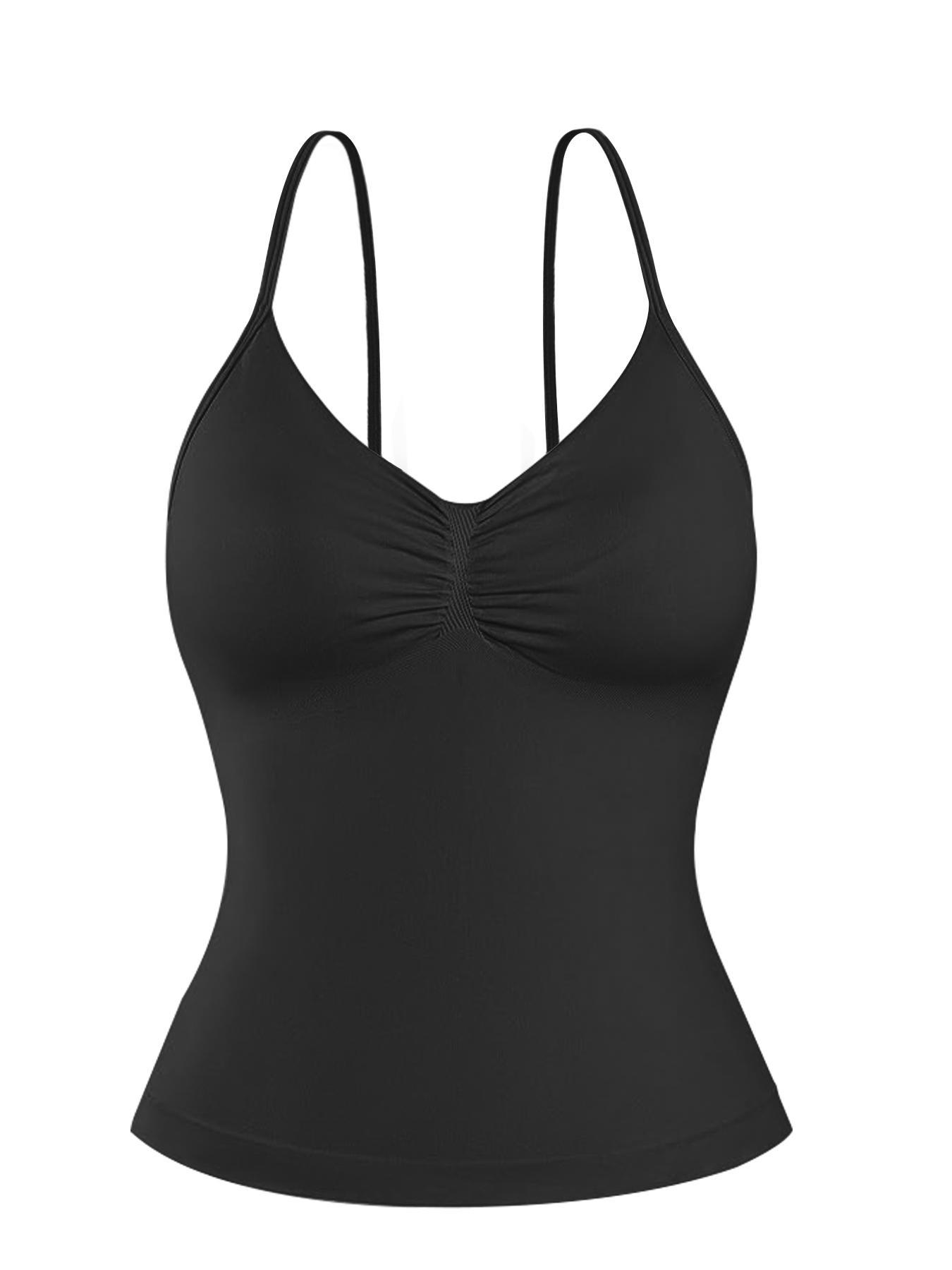 Women's Solid Color Sports Singlet, Tight-fitting Adjustable Spaghetti Strap Backless Sleeveless Sports Top for Yoga Gym Workout, Ladies Sportswear for Indoor Outdoor Wear, Casual Workout Tops, Gym Workout Clothes, Athletic Yoga Tops