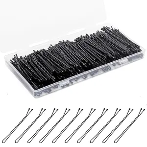 300 Pcs Bobby Pins Black 2Inches, Reusable Invisible Wave Non Slip Hair Pins, for Girls and Women, Bulk With Storage Box