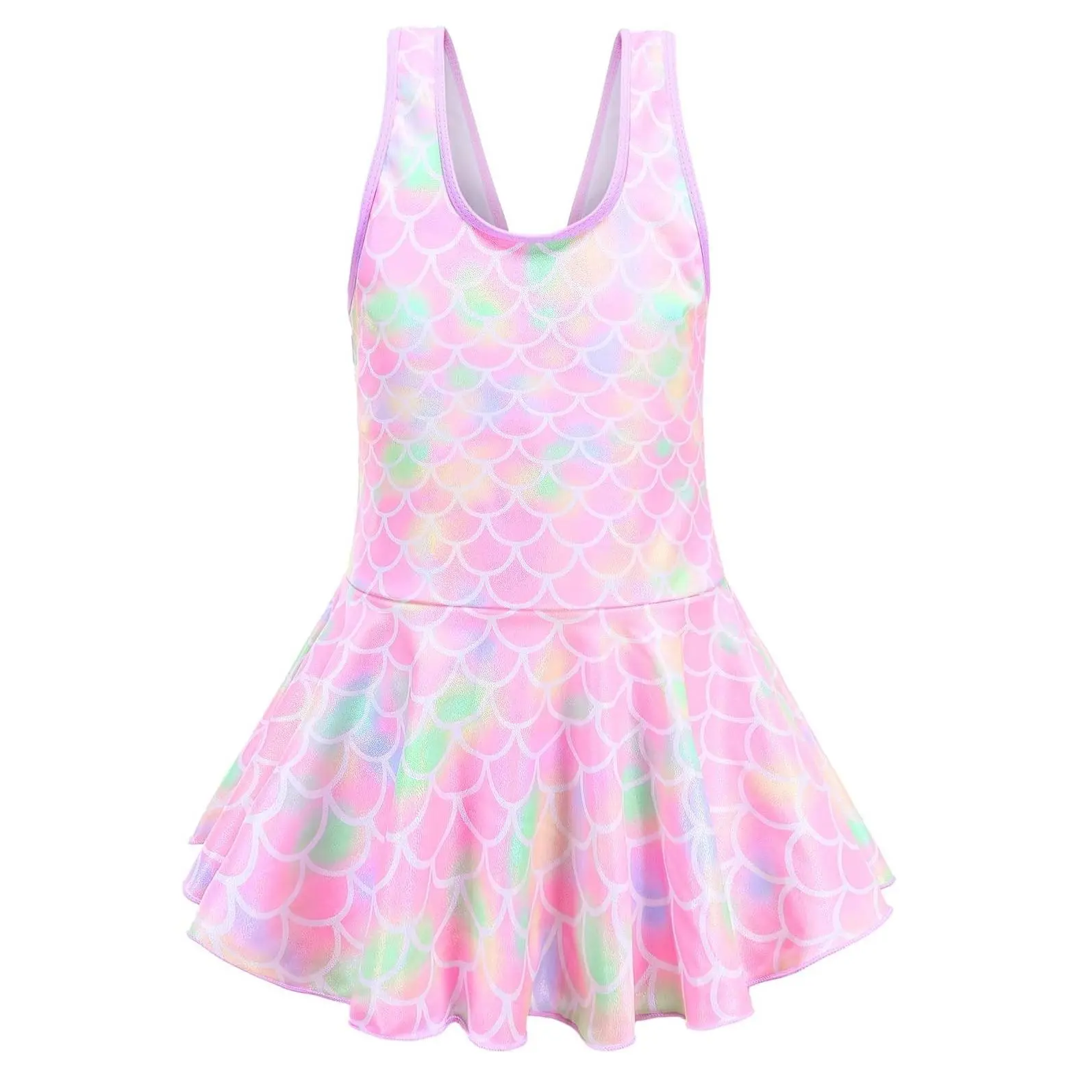 Girls Unicorn Mermaid Rainbow One Piece Swimsuit Bathing SuitGift