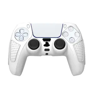 PlayVital White 3D Studded Edition Anti-Slip Grip Silicone Cover Skin for ps5 Controller, Soft Rubber Case Protector for ps5 Wireless Controller father's day gift