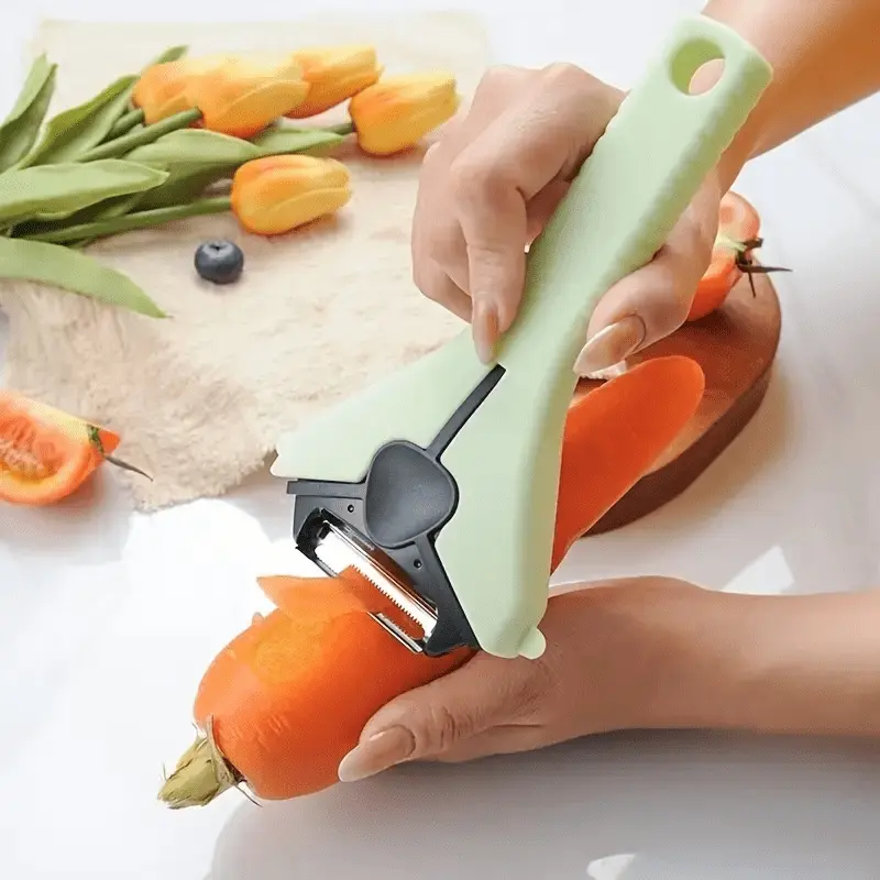 1pc 3 In 1 Vegetable Peeler, Multifunctional Detachable Kitchen Peeler, Utensils, Swivel Serrated Peeler, Melon And Fruit Shredder, For Potato Carrot Tomato