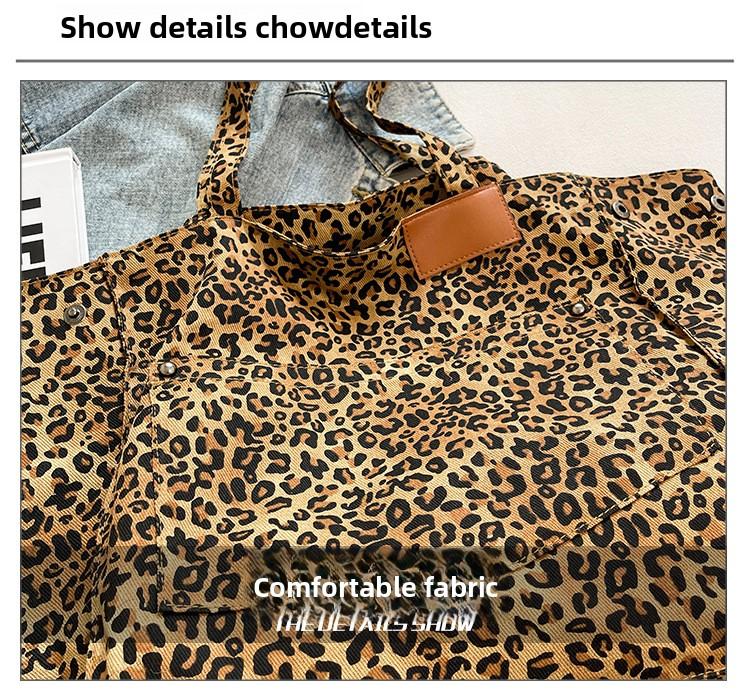 Leopard Graphic Tote Bag, Large Capacity Shoulder Bag for Women, Casual Trendy Versatile High-quality Daily Commuting Bag, Girl Fashionable Shopping Bag