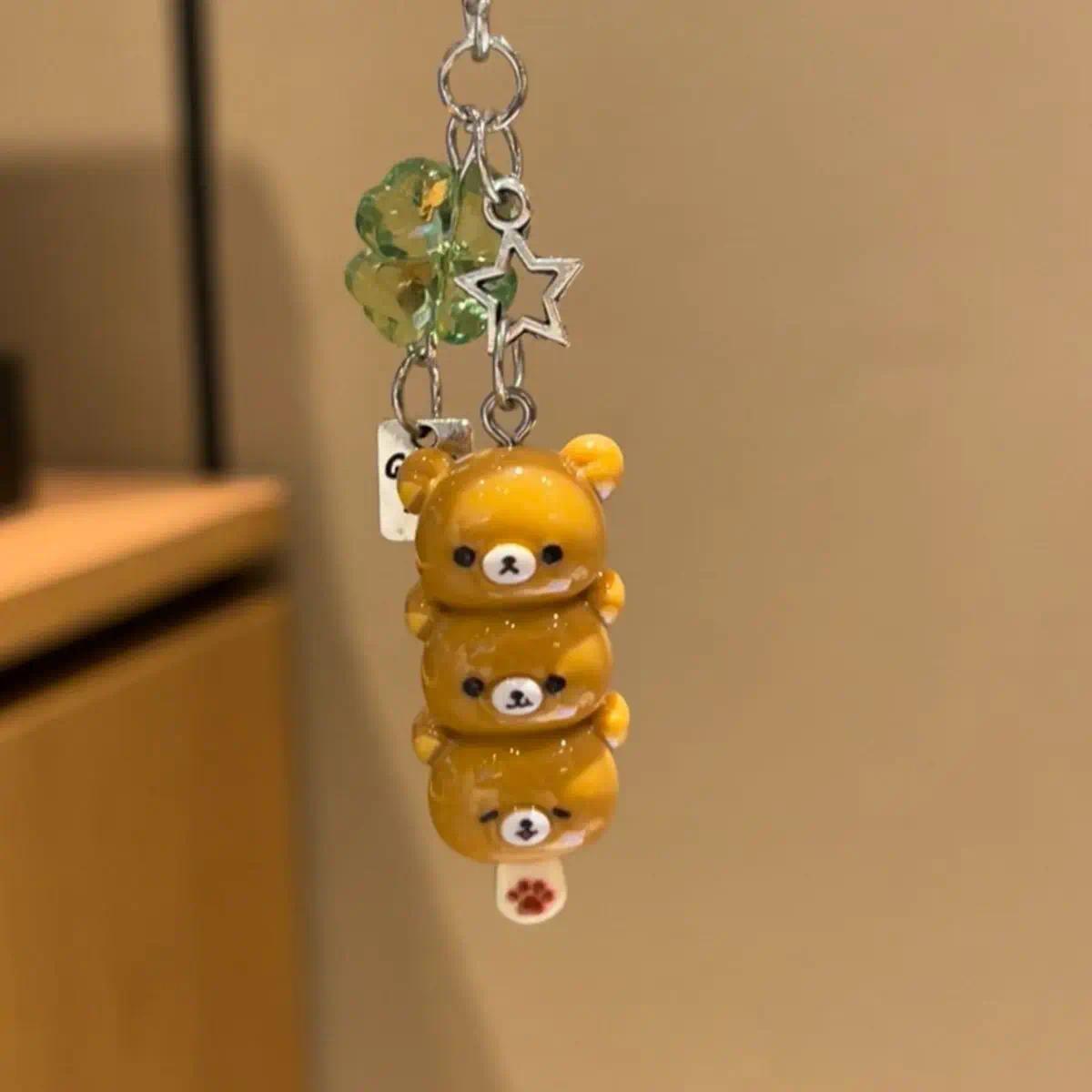 Adorable Rilakkuma & Korilakkuma Tanghulu Keychain, Sweet Matching Set for Couples, Best Friends Gifts, Kawaii Phone Charm