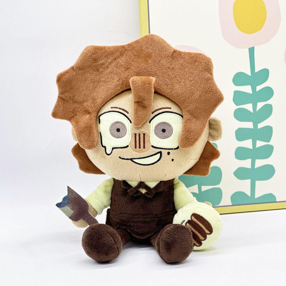 Rody Dead Plate Surrounding Brown Curly Hair Boy Plush Doll Spoof Puppet Gift for Friend