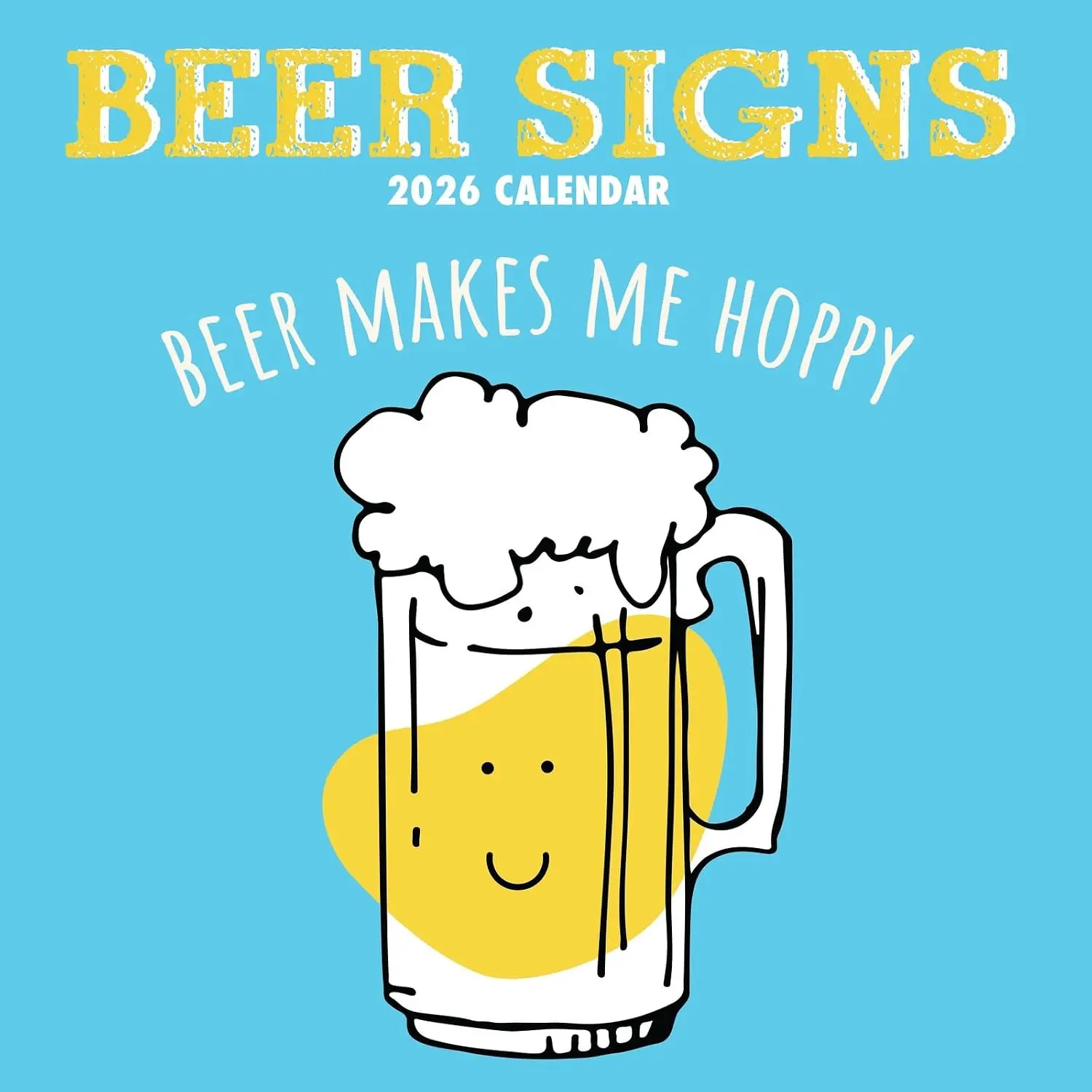 2026 Square Wall Calendar - Humorous  Sign Art & Planner Sticker Kit - 16-Month 2026 Calendar Planner - 12 x 12 in