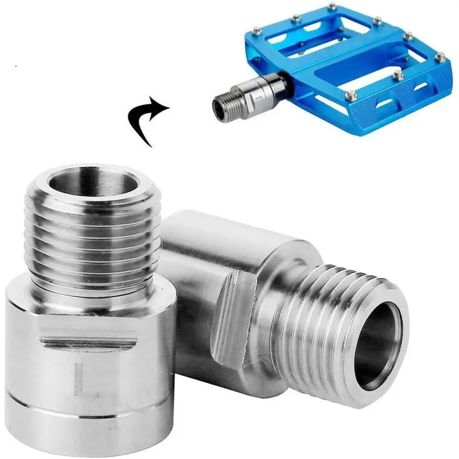 Pedal Extenders, 1 Pair Chrome-Molybdenum Steel  Pedal Extender Extended Pedal Spacer Fit Any 9/16 in Threaded Pedals  SPD MT MTB BMX Road Street , Extended 20mm/ 0.79in