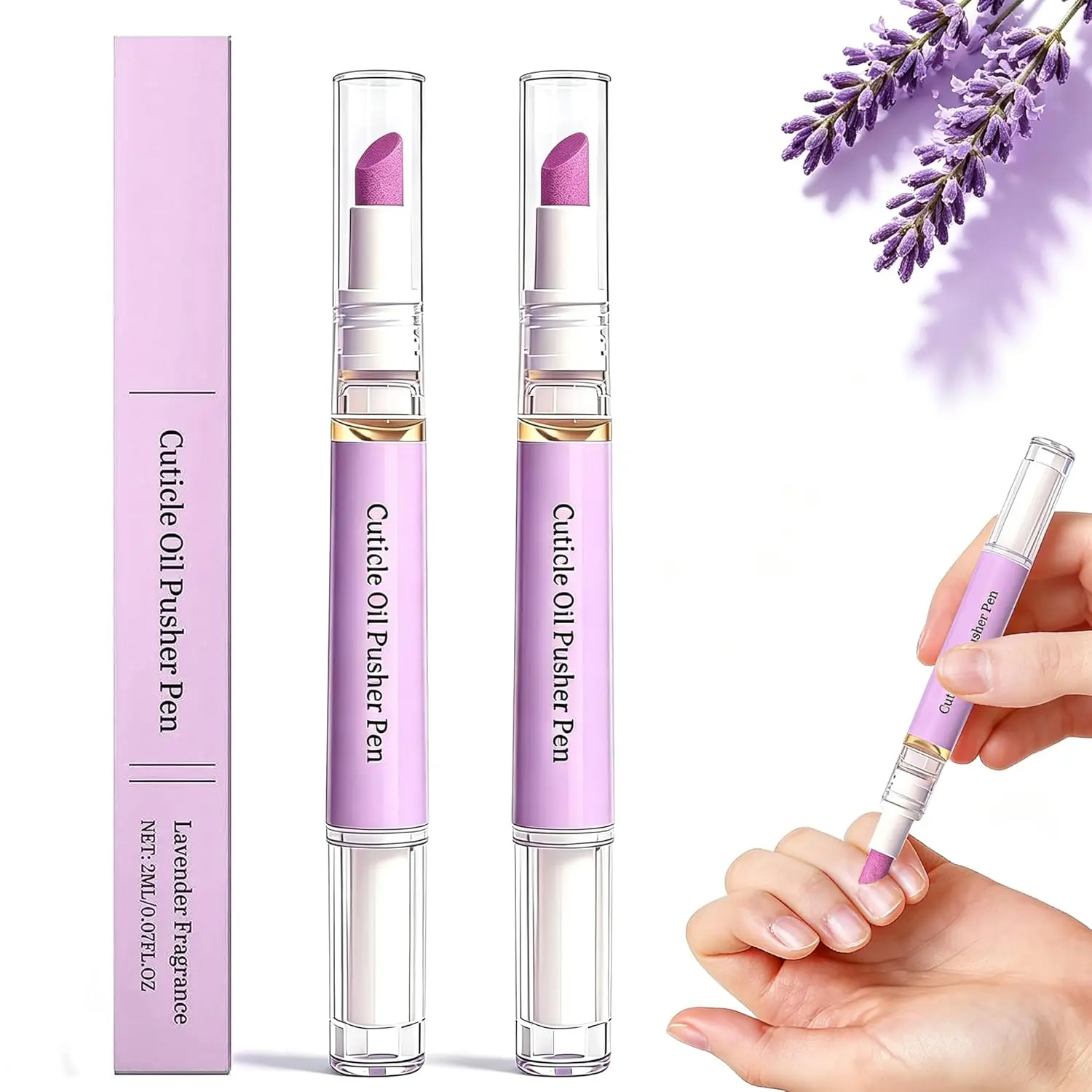 2-in-1 Cuticle Oil Pusher Pen - 2026 New Ceramic Cuticle Pen,No Leak Travel Size Cuticle Pusher Pen with Oil,Moisturizing and Brightening Instant Keratin Removal Tool for Dry Damaged Nails