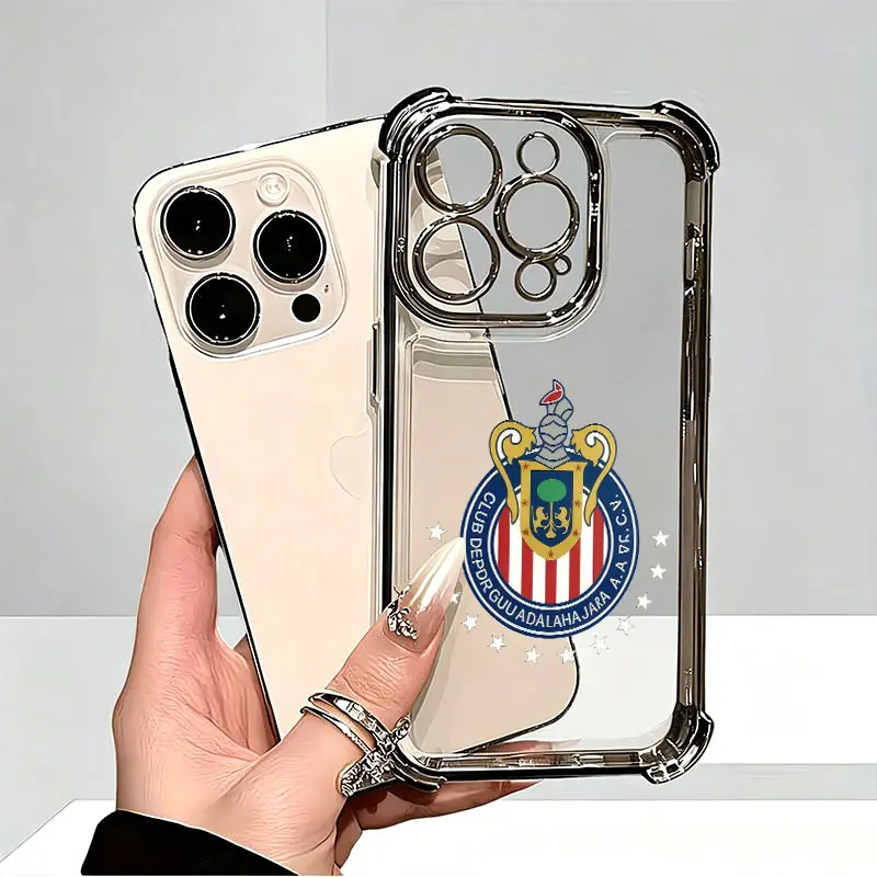 Chivas De Guadalajara Classic Club Crest Phone Case, Mexican Football Red White Blue Badge for iPhone 17 16 15 14 13 12 11 Plus Pro Max, Soccer Fan Gift