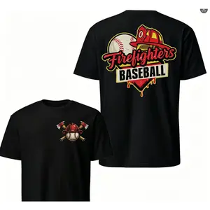 Firefighters Baseball Brotherhood T-Shirt, Vintage Sports Graphic Tee, Soft Cotton Blend Shirt, First Responder Pride Apparel for Men & Women, Fire Department Gift#Clothing#Streetwear#CasualWear