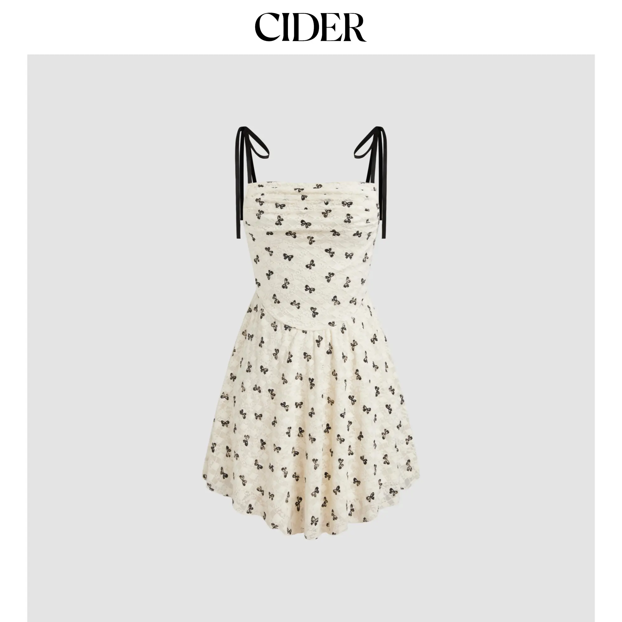 Cider [size 0-26] Bowknot Jacquard Mini Dress SohoChic