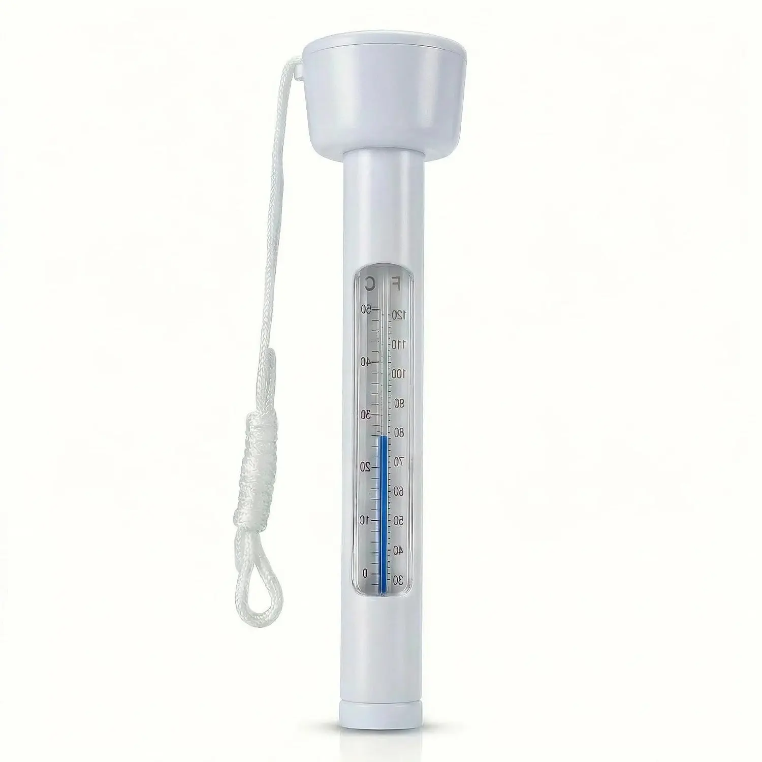 Floating Pool Thermometer with String, Large Easy-Read Shatter-Resistant Water Temperature Gauge for Outdoor & Indoor Swimming Pools, Spas, Hot Tubs & Aquariums, WhiteGift