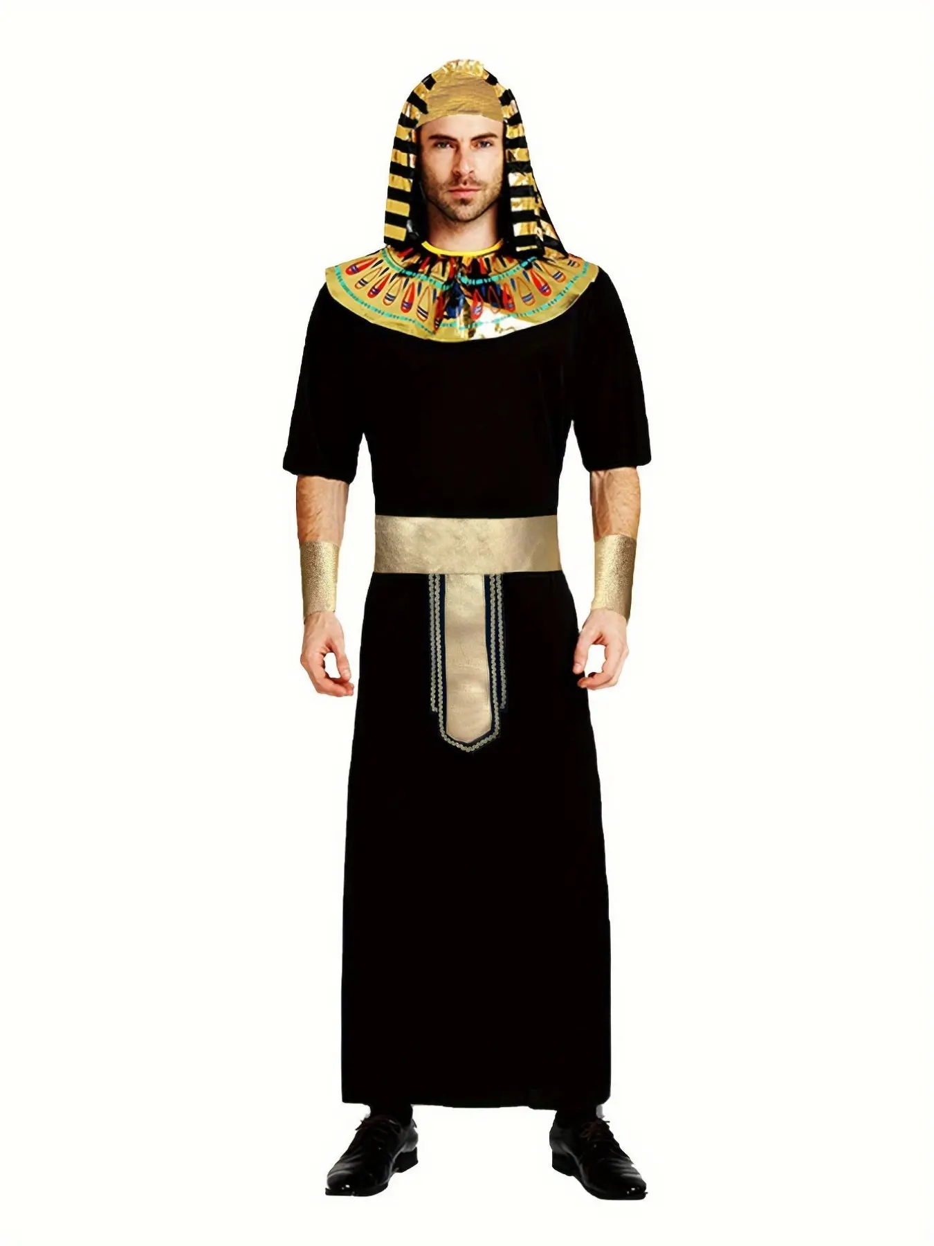 2026 Halloween Costume Adult Male Masquerade, Ancient Roman Egyptian Pharaoh Priest Warrior, Perfect for Parties and Events