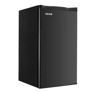 VEVOR 90L (3.2 Cu.Ft) Pet Compact Refrigerator, Single Door with Adjustable Shelves & Temperature (30.2°F to 50°F), Compressor, Glass Shelf, Energy Efficient, Reversible Door, Low Noise, for Bedroom, Black