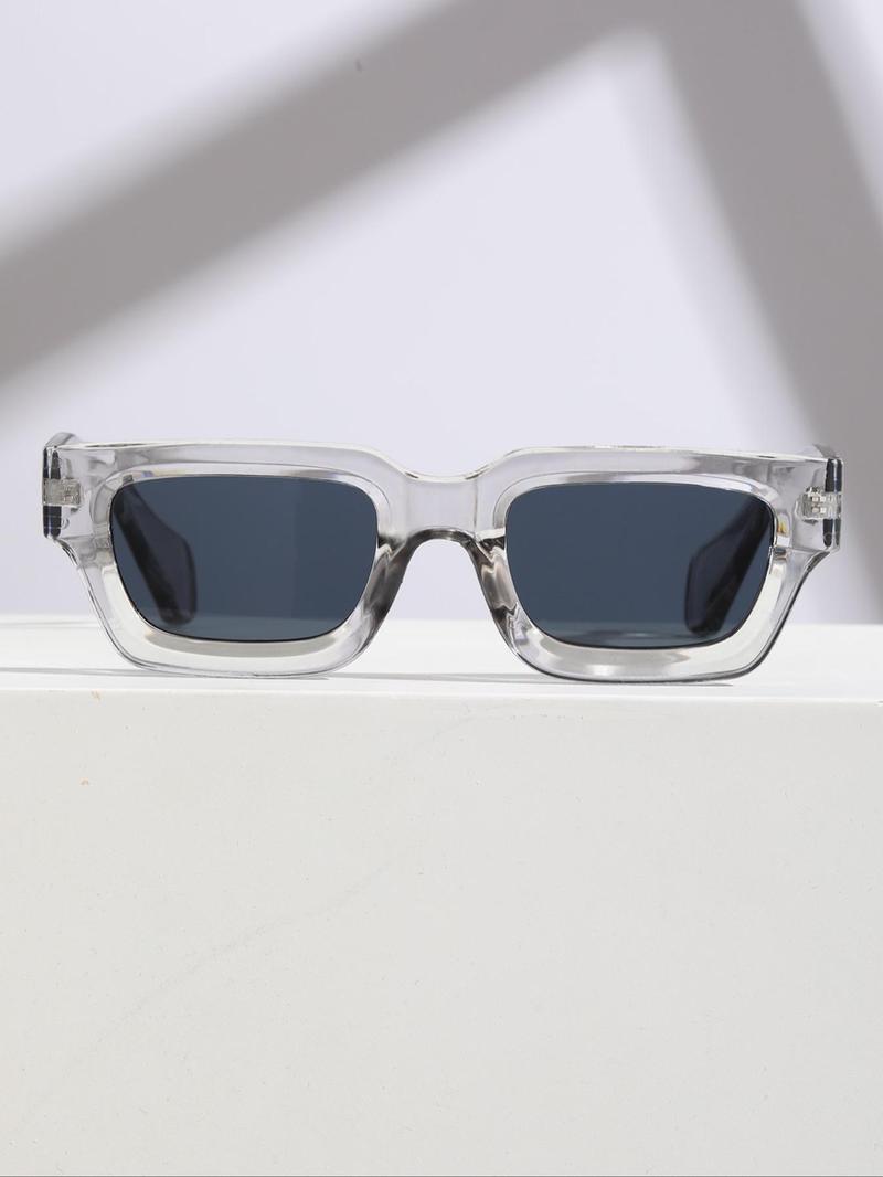 Unisex Fashionable Clear Square Frame Glasses, Trendy Casual Glasses for Everyday Use, Fashion Accessories for Outdoor Activities, Fashionable Frames Sunglasses