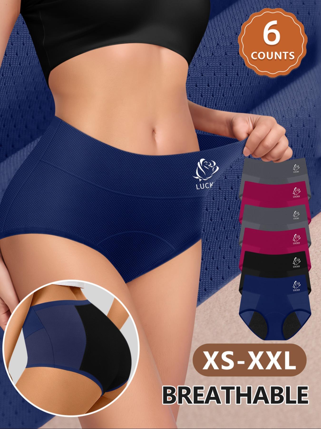 Women's Period Panties Pack, High Waisted Briefs, Breathable Mesh Design, Leak-Proof Comfort Fit, High-Quality Skin-Friendly Fabric, Casual Style