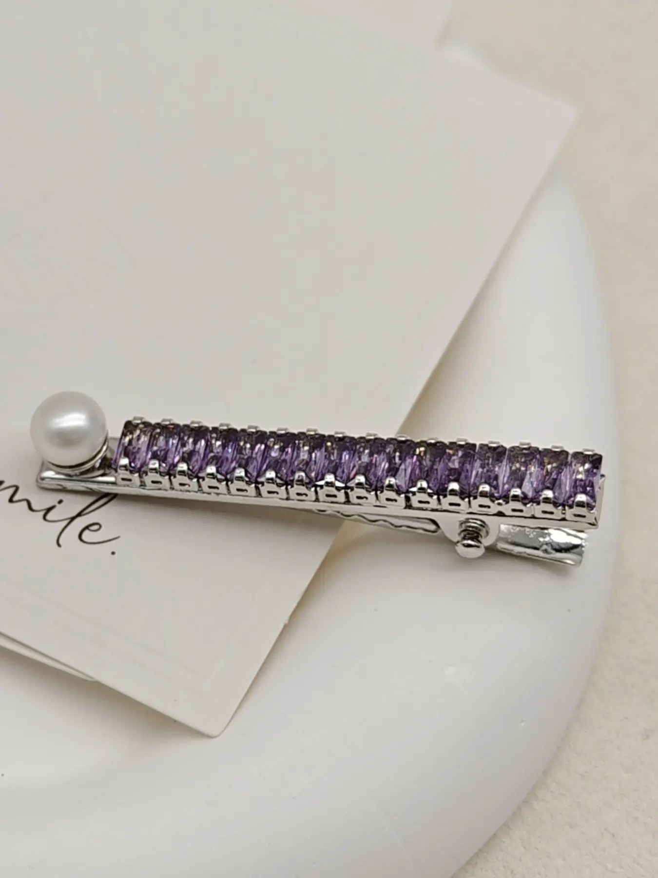 Natural Zircon Hair Clip, Zircon and Pearl, Fashionable and Elegant, Perfect Gift for Men and Women, Valentine's Day, Birthday, Anniversary