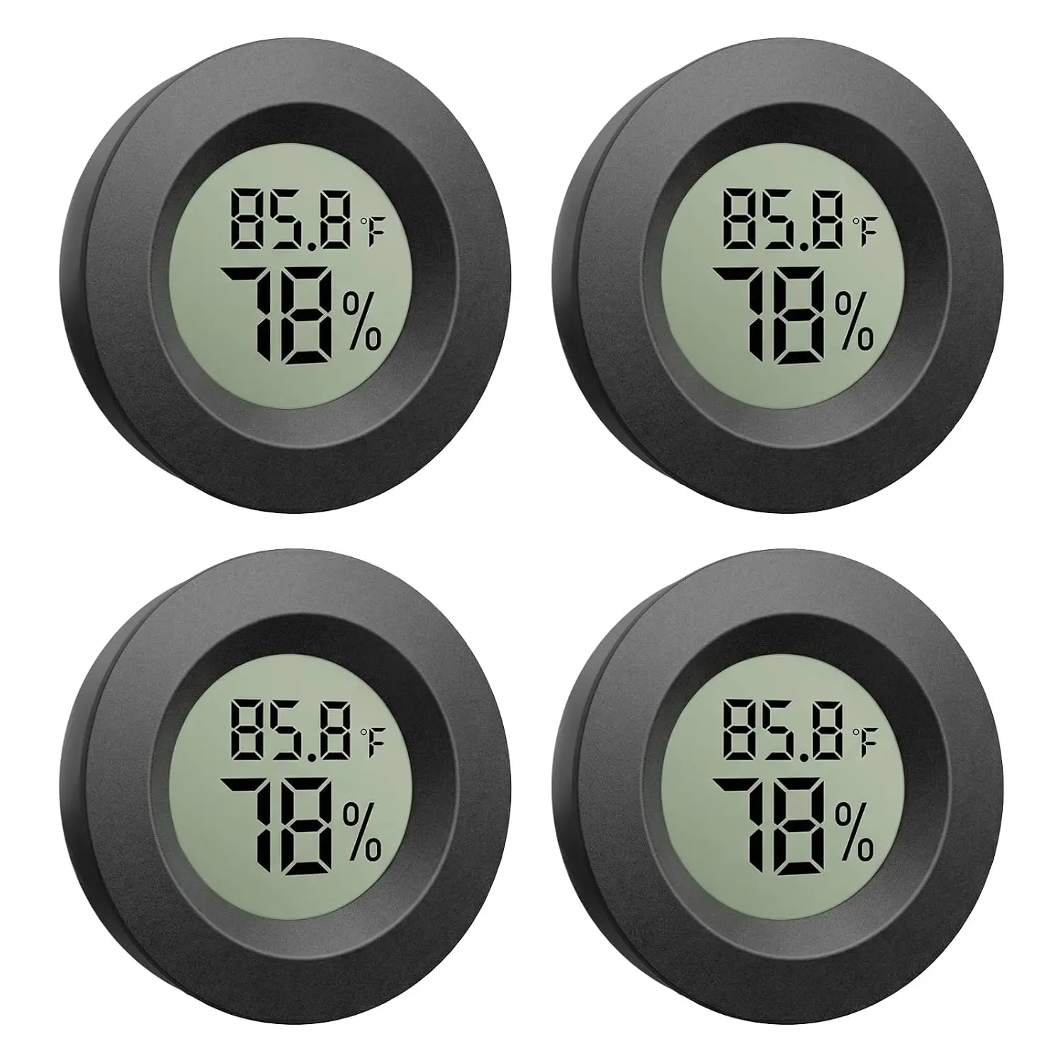 4-Pack Mini Hygrometer Thermometer, Indoor Temperature Humidity