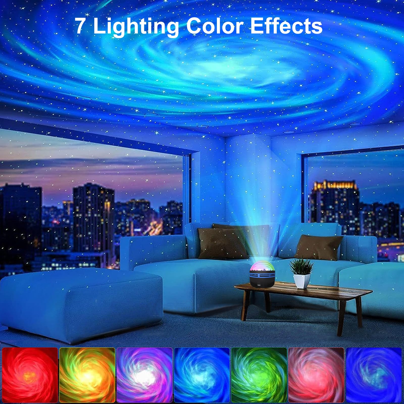 Arctic Light Projection Lamp, USB Powered LED Projector with Remote, Color Changing Lights, Bedroom Living Room Office Party Decor, Led Nebula Projector