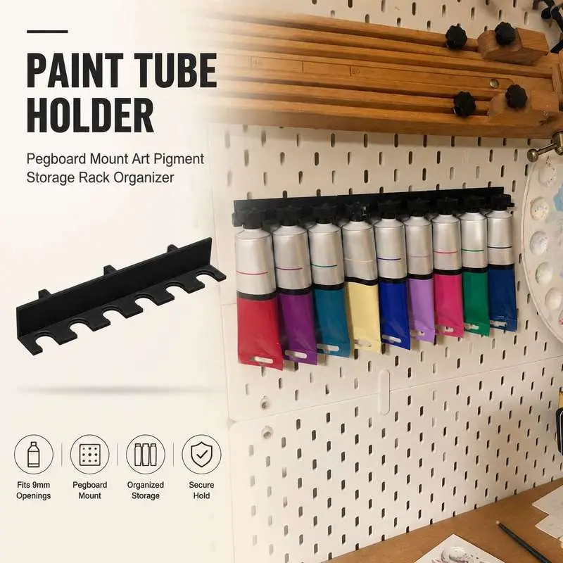 9mm Bottle Opening Paint Tube Holder Pegboard Mount Art Pigment Storage Rack Painting Supply Organizer