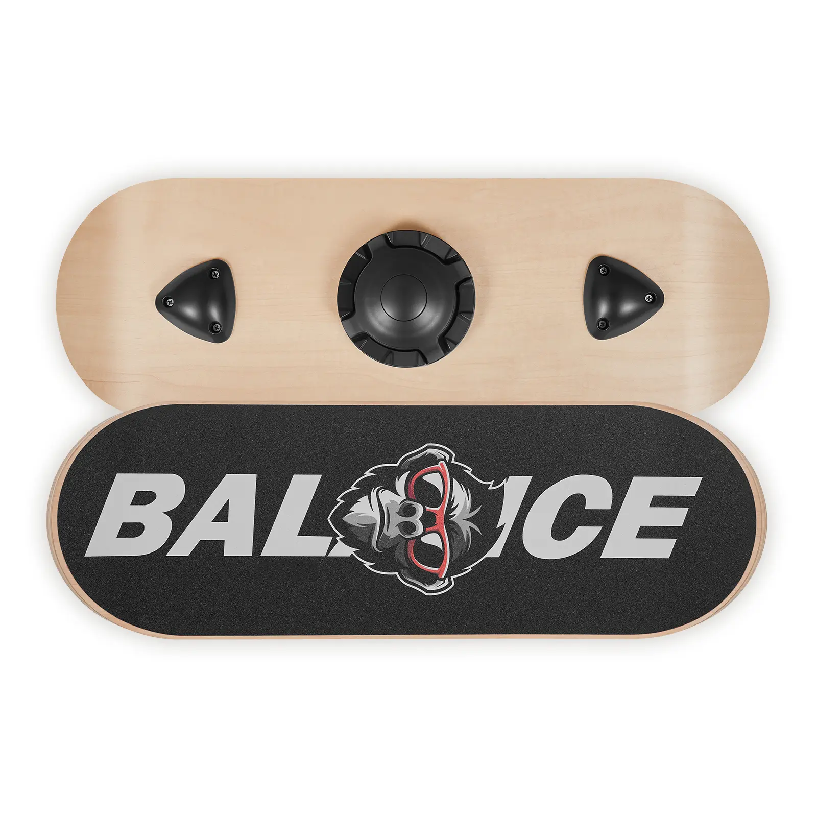 Balance Board, Wobble Board Trainer for Adults 3-Level Adjustable Base, Premium Wooden Balance Training Equipment, Slip-Resistant Surface for Core Workout, Standing Desk Exercise, Home Gym, Yoga