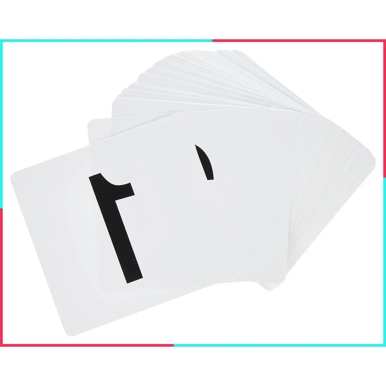 Plastic Table Number Cards 1-100 Double Sided, 4" x 4" Inch, White with Bold Black Numbers