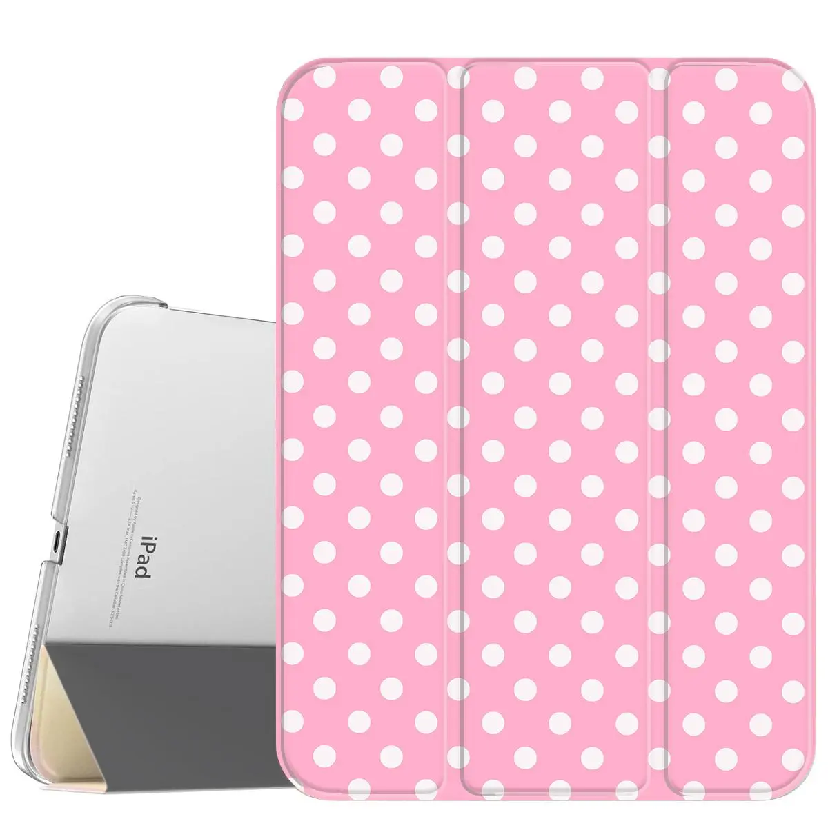 Pink Dot Durable Leather Tablet Case - Magnetic Closure, Microfibre Lining, Slim Stand, Soft Translucent Frosted Back, Pencil Slot - for iPad A16 2025, Air 6, Mini 6, Samsung Galaxy Tab S9, Casing Accessories, Protection