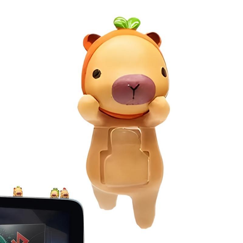 Cute Animal Phone Ornament, Durable Plastic Dashboard and Phone Screen Decoration, Mobile Phone and Car Interior Accessory