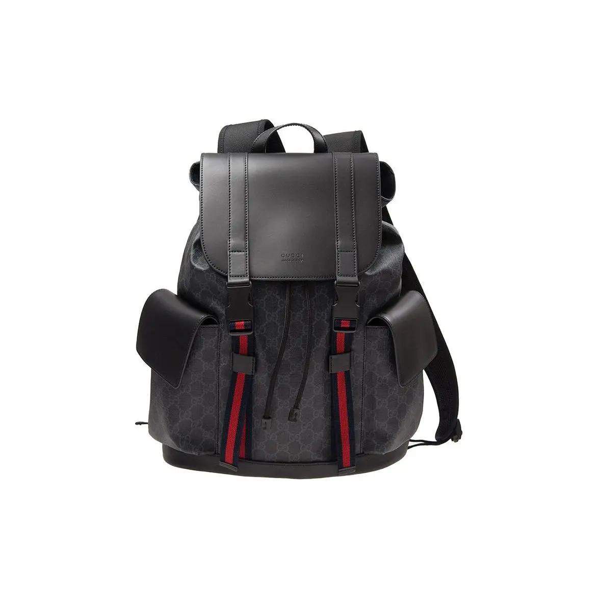 Gucci GG Monogram Canvas and Leather Backpack for Men in Black and Gray