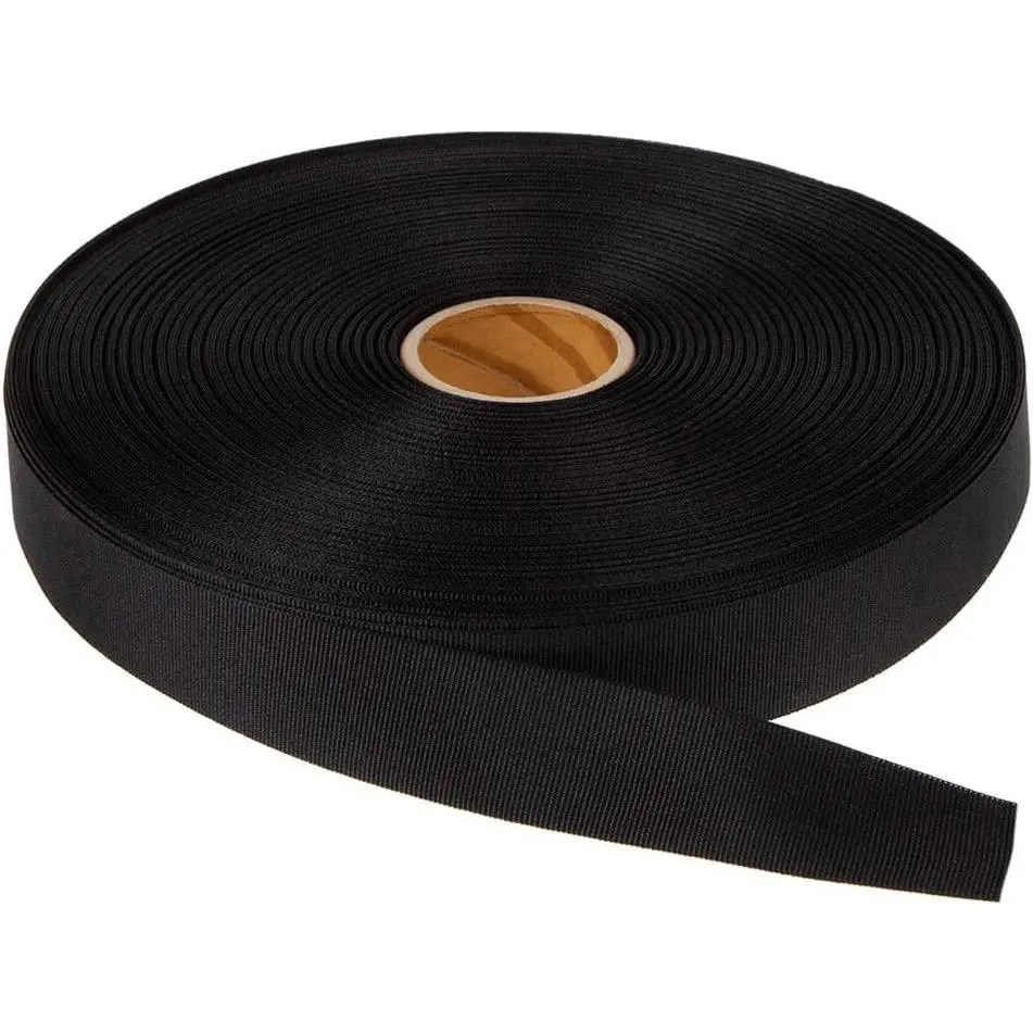 3/4" Black Nylon Type III Grosgrain Milspec 5038 Binding Tape, 100-Yard Roll