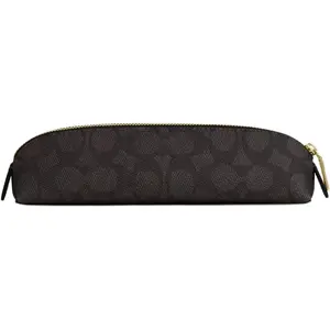 COACH Coach 21 Monogram Zip-Top Travel Tote Bag for Men and Women – Walnut and Black Coated Canvas