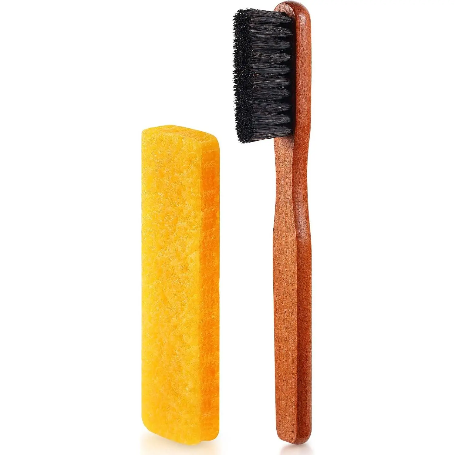 2 Pcs Suede Shoe Brush Nubuck Leather Cleaner Shoes Shine Dauber Crepe Applicators Set with Cleaning Eraser(Detailing Brush with Eraser)