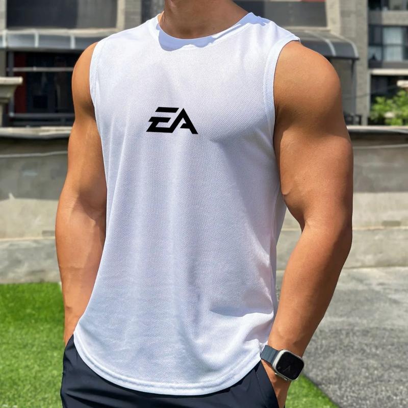 Kyn Apparel Sleeveless T-shirt Men Quick-drying Fitness Bodybuilding Shirt Male Fashion Basketball Vest Mesh Breathable Summer Gym Tank Men