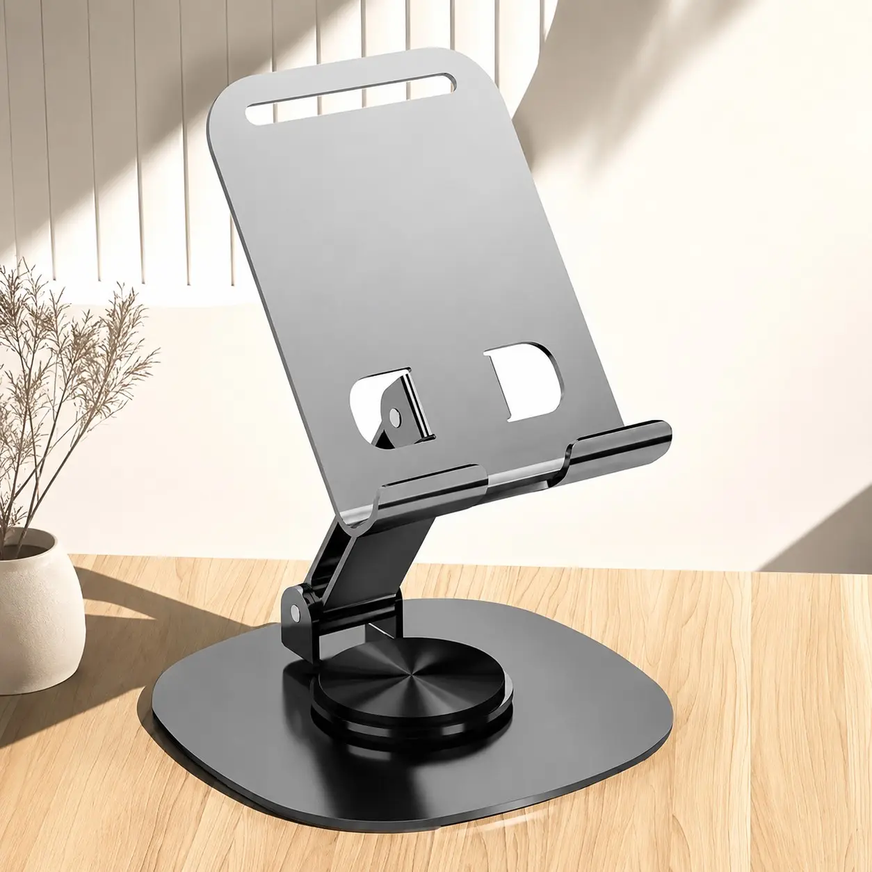 360° Rotating Phone Stand, Portable Foldable Phone Holder for Office Desk, Adjustable Tablet Stand for All Phones iPhone iPad Nintendo Switch, Mobile Phone Stand
