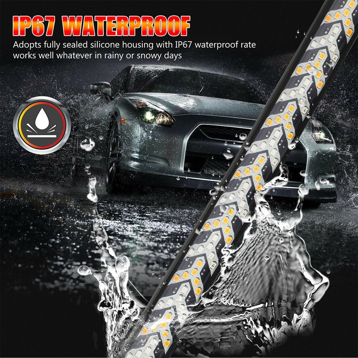 60 Inch Triple Row LED Tailgate Light Bar, Waterproof, 12V DC, Full Function Brake, Reverse, Amber Turn Signal, Universal Fit for Pickup, Trailer, SUV, RV, Van,Triple Row LED Work Light Strips, Triple Row Universal LED Tailgate Light Bar