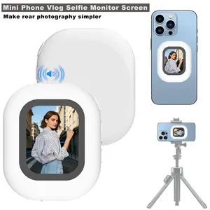 Phone Rear View Display, Selfie Monitor Screen, Magnetic Phone Camera Monitor, 2.01 Inch HD, Mirror Display, 180° Rotation, Cellphone Selfie Accessory, Portable Selfie Accessory, Tiktok Youtube Vlog