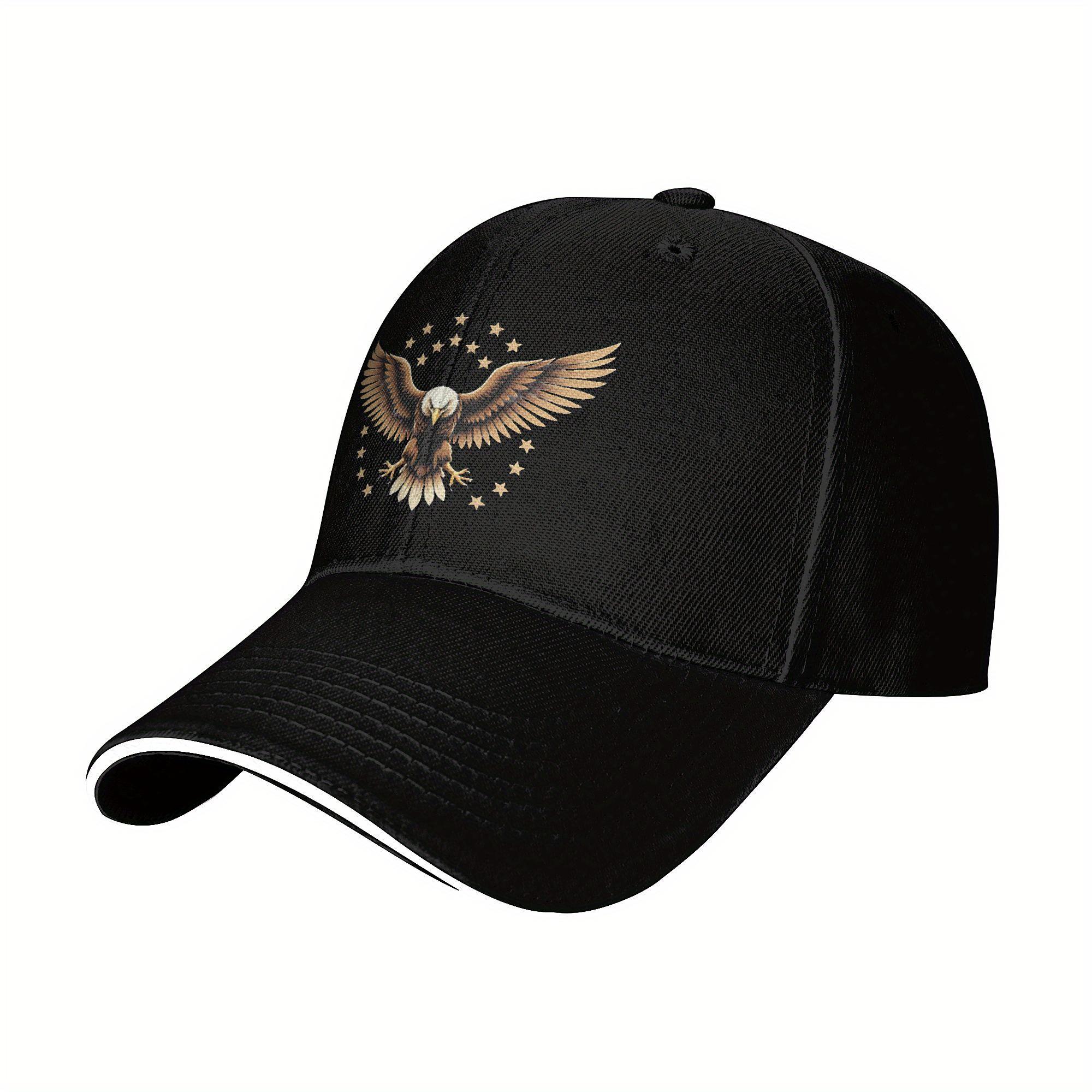 Campaignagle Emblem Fashion Hats - Classic Adjustable Stylish Trucker Snapback, Sunshade Brim Dad Hat, Black Sports Outdoor Cap, Unisex Hip Hop Look Accessory Gift for Teens' Gym Use, Premium Snapback