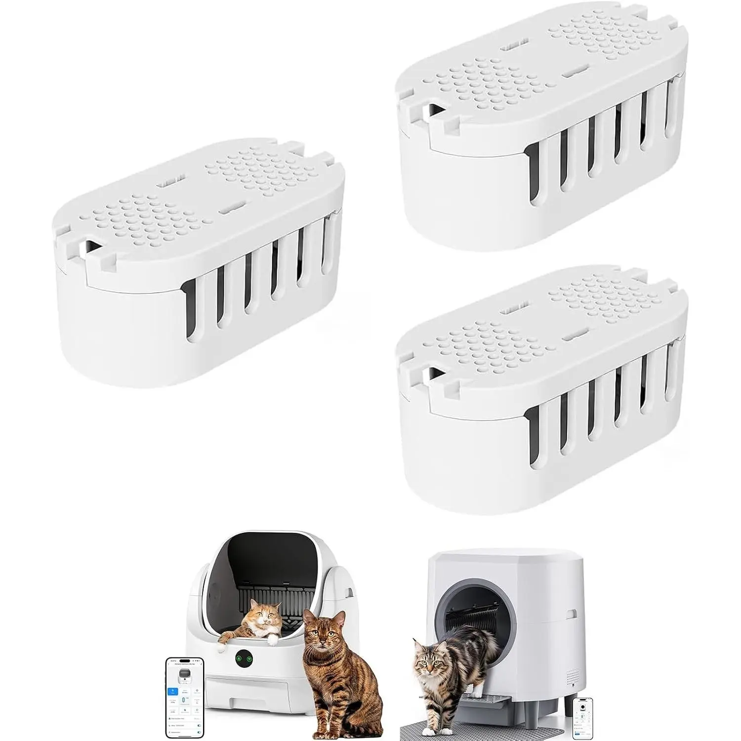 Cat Litter Box Deodorizers(3-pack) Compatible with ICB019 & ICB020 for Automatic Litter Box