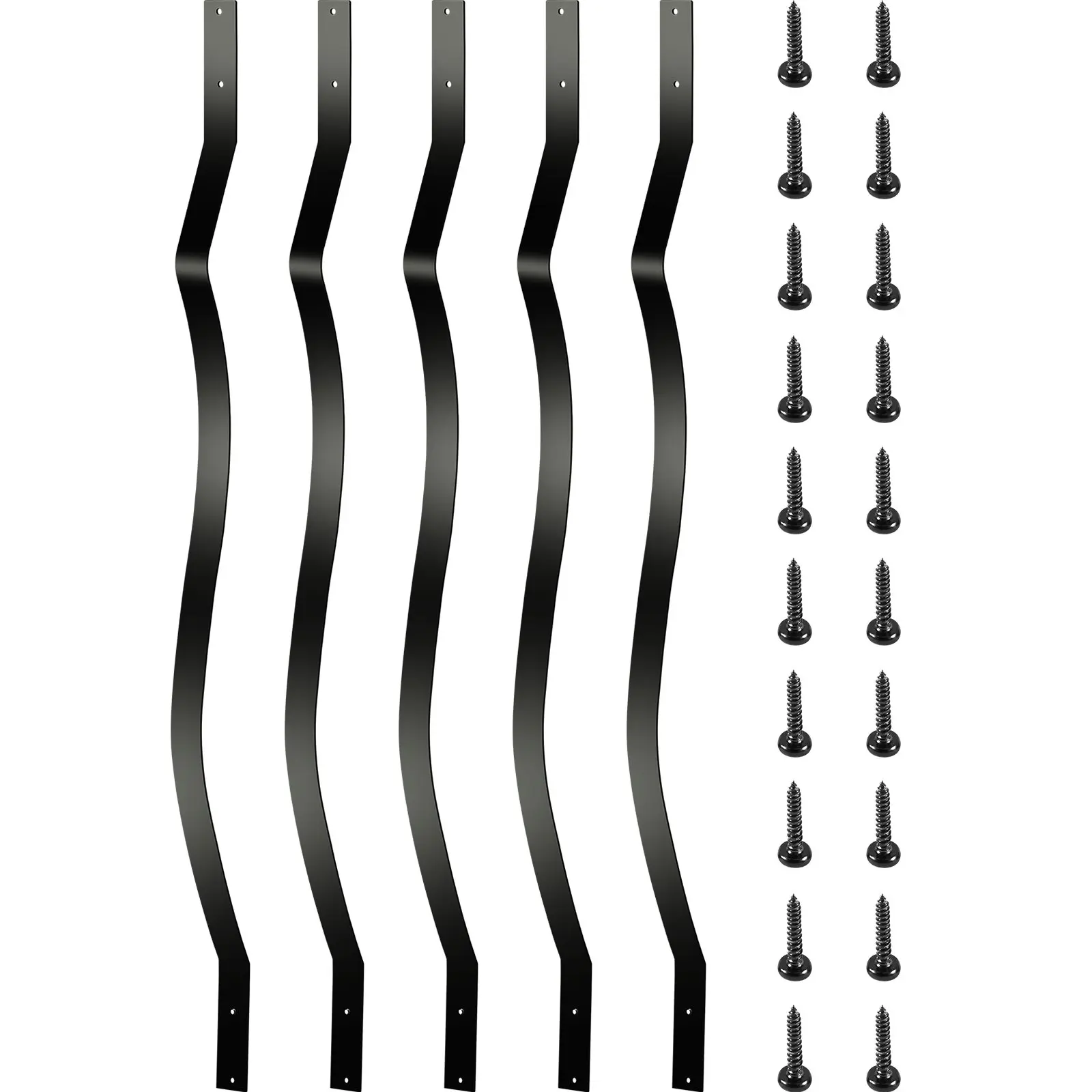 VEVOR Deck Balusters, 61 Pack Metal Deck Spindles, 32.25x1 Staircase Baluster with Screws, Aluminum Alloy Deck Railing for Wood and Composite Deck, Stylish Baluster for Outdoor Stair Deck Porch