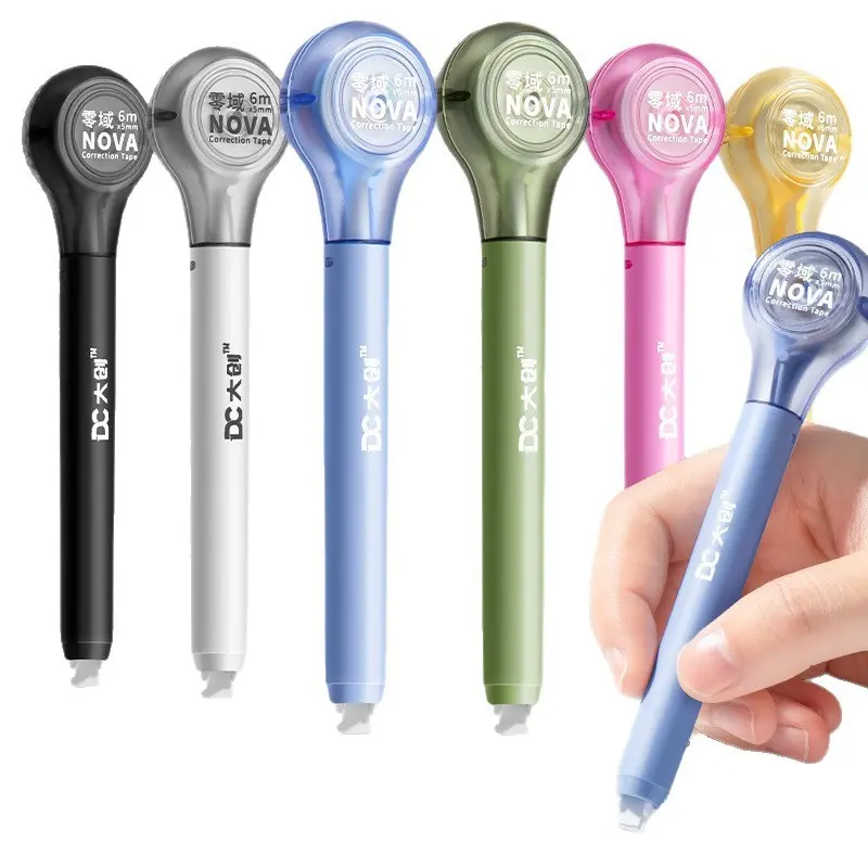 6-Pack Correction Tape Pens, Push-Pull Protection, Easy to Use, Ideal for School and Office Supplies, Convenient Stationery Tools