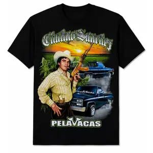 Chalino Sanchez Pelavacas T-Shirt - 100% Cotton Unisex Corrido Tee  Chalino Truck AK Sunset Graphic Shirt