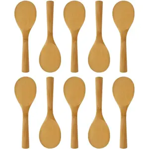 JapanBargain 3669, Rice Scoops Rice Spoons Bamboo Paddle Kitchen Spatula for Non Stick Cookware, 9 inch, 10 Pack